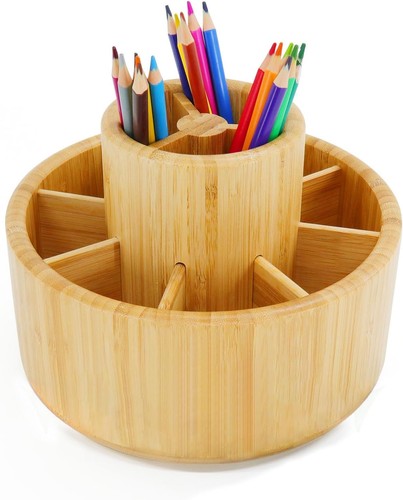 Bamboo desk organizer drehbar - organizer,