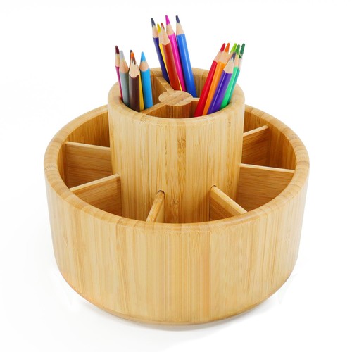 Bamboo desk organizer drehbar - bamboo,